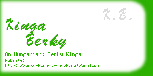 kinga berky business card